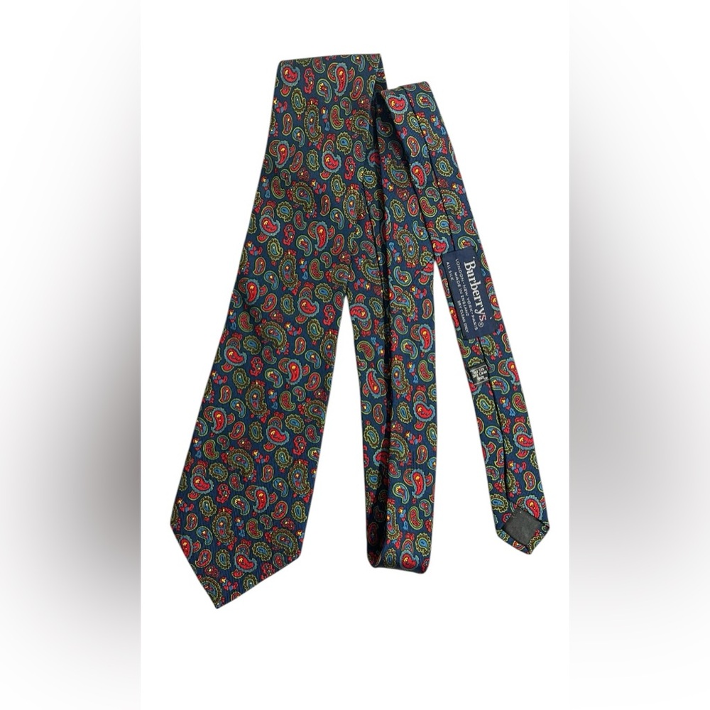 Burberry Red and Blue Floral Tie